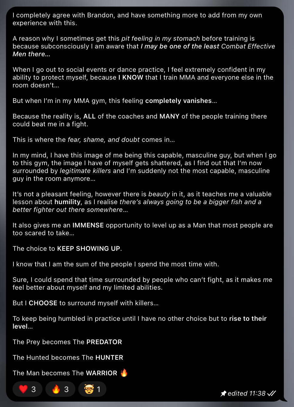 A lesson on bravery and humility